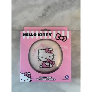 Impressions Vanity Hello Kitty Pretty Pink LED Compact Mirror Magnified NIB